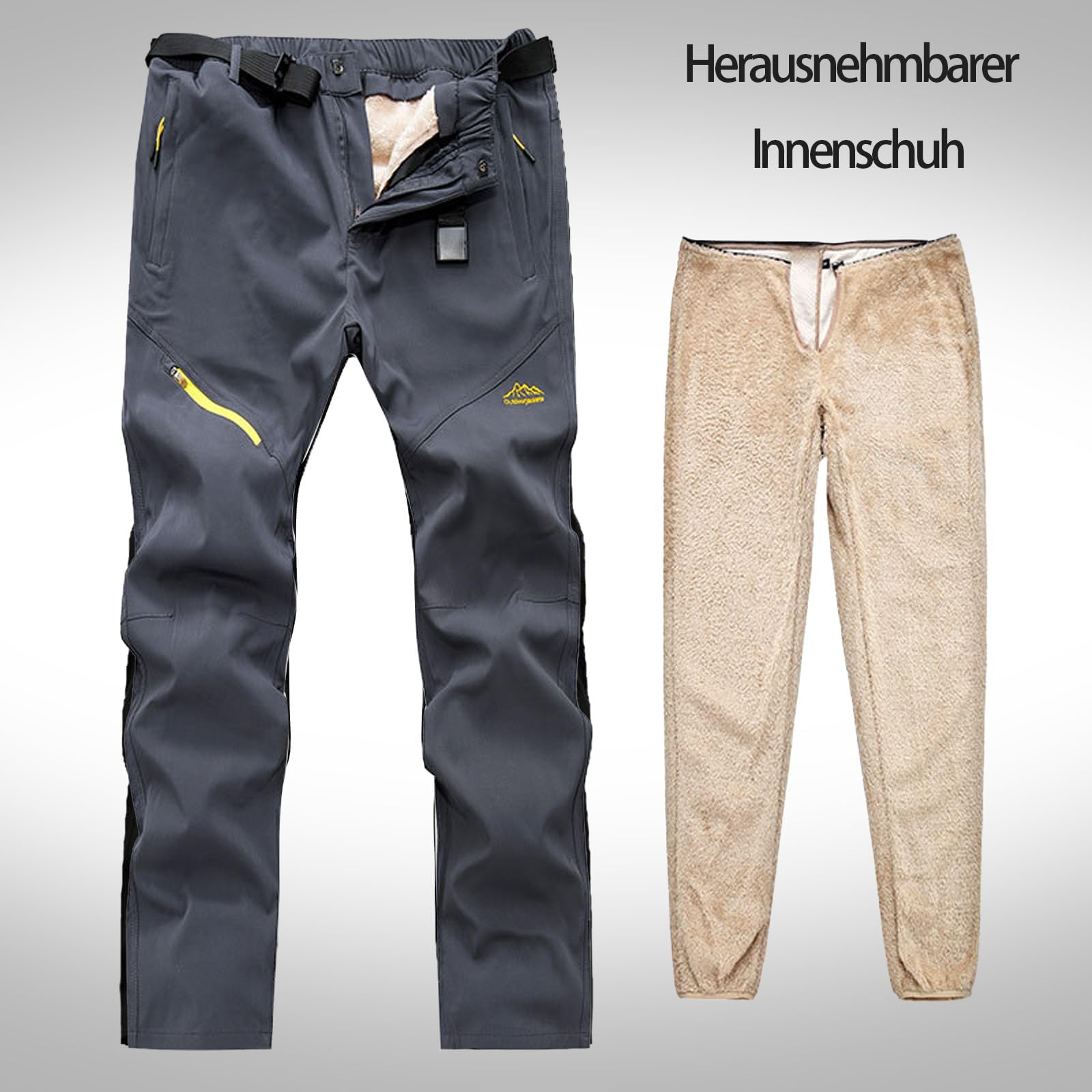 Skianzug Herren 2 Teilig Set Ski Anzug Snowboard Jacke und Ski Hosen Skijacke mit Kapuze Thermoanzug Skianzüge Schneeanzug Warm Skioverall Wasserdichte Skibekleidung Männer Winter Skifahren Outfit