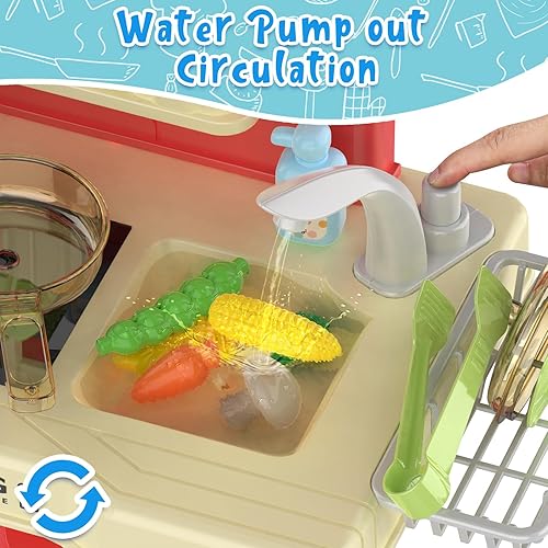 Miniatura 5 de Juego de cocina de 35 piezas para niños con sonidos de luces, juego de cocina de juguete de comida, juguetes de cocina para niños de 3, 4, 5, 6, 7,