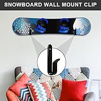 Vista 4 de Clips de montaje en pared para snowboard, soporte de pared horizontal para patineta, soporte de exhibición de snowboard para habitación, garaje