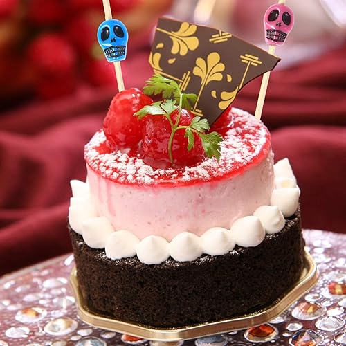 Miniatura 6 de Boao 200 palillos de calavera, palillos de dientes de calavera, palillos de frutas, palillos de dientes, sándwich, aperitivo, brochetas de bambú