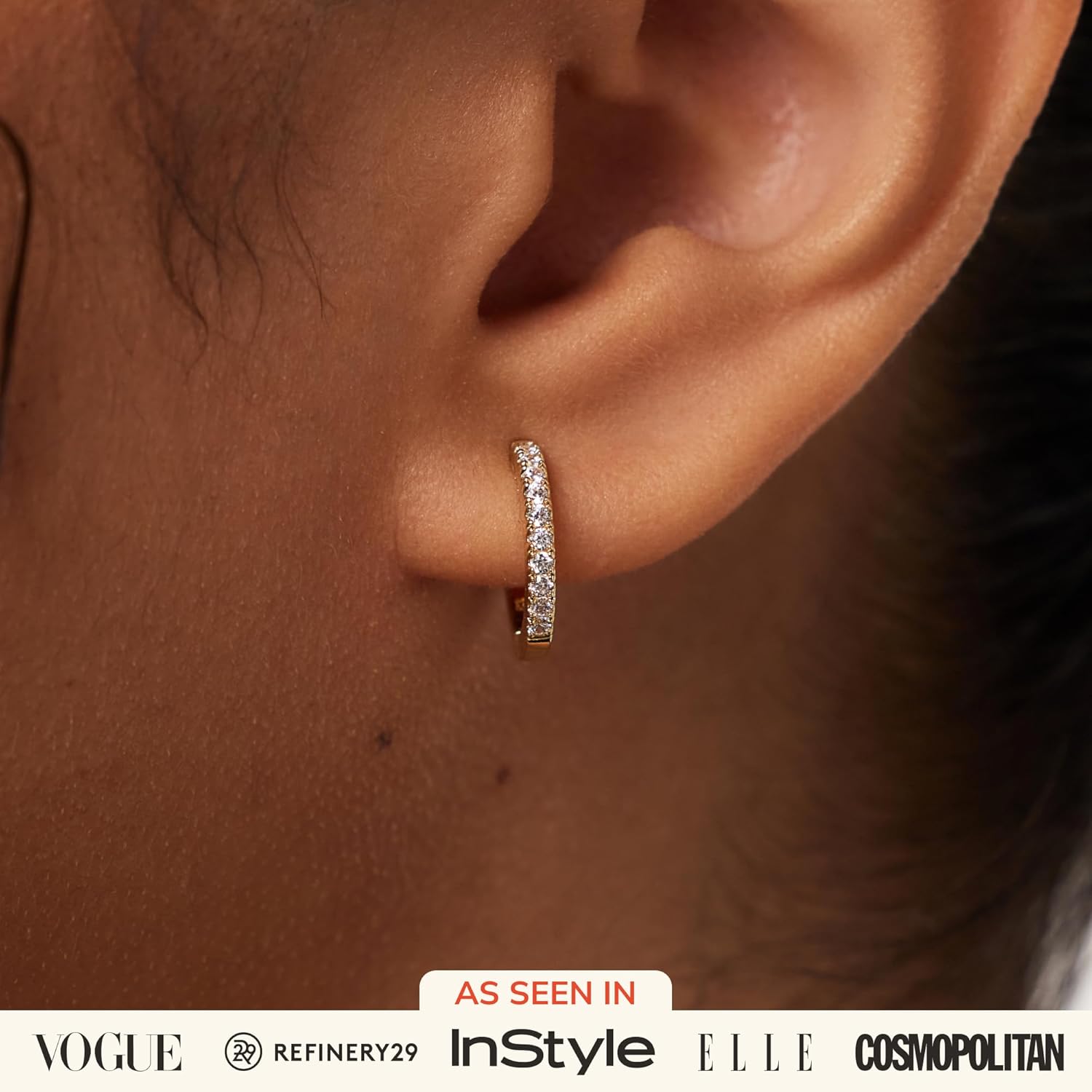 Ana Luisa Trendy Huggie Hoop Earrings for Women - 14K Gold Plated or Sterling Silver Hoop Earrings - Small, Dainty, Hypoallergenic, Water-Resistant, Tarnish-Free Hoops - Jewelry Perfect for Stacking - Image 2