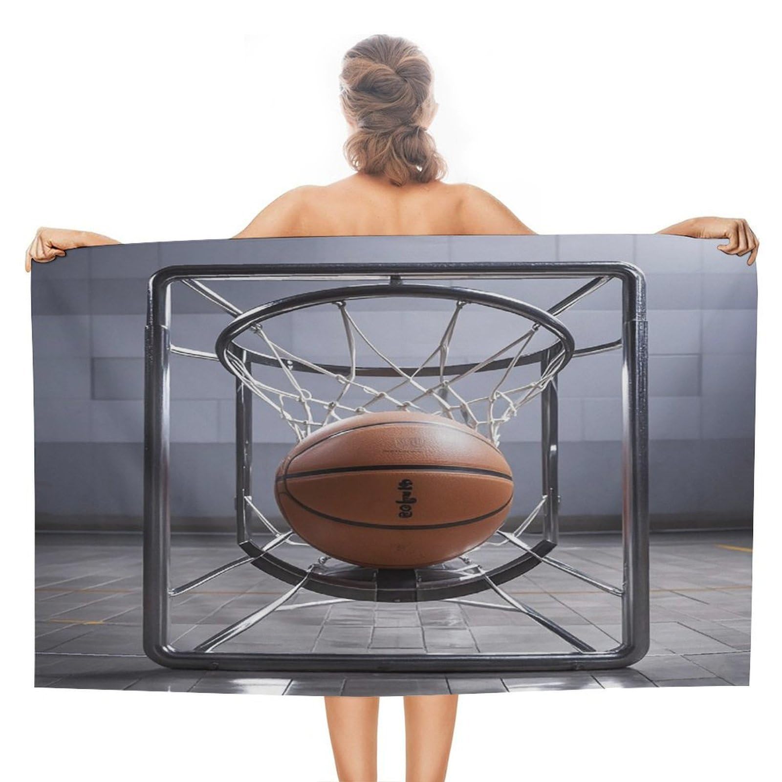 VstaDank Basketball Bath Towel Stylish Double-Faced Pile Travel Towel Soft Absorbent Beach Towel for Pool Swim Sports Camping Adults Gift 51X31 Inch