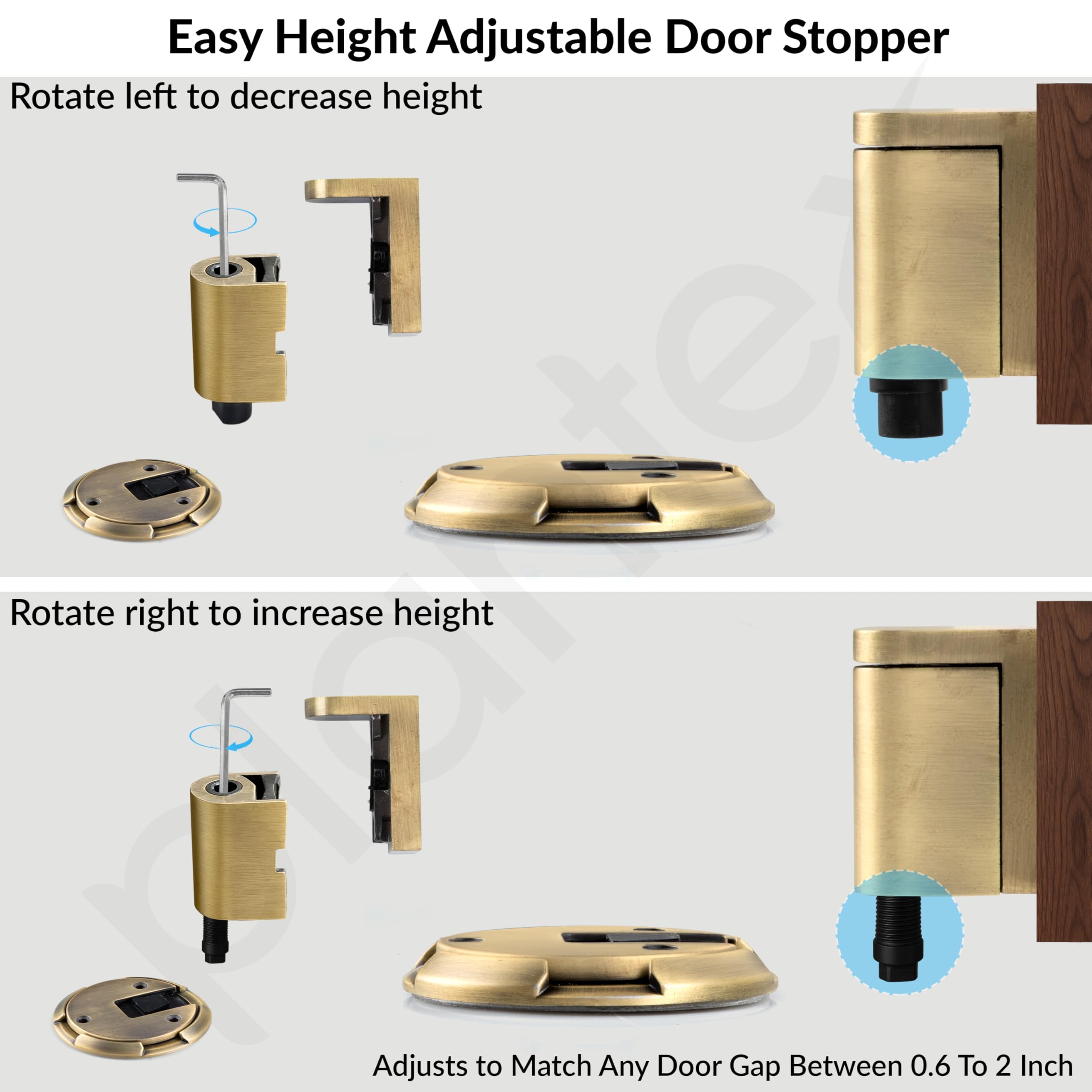 Plantex Door Stopper for Home/Floor Mounted Door Holder/Door Stopper for Hotel/Office/Stops for Door - Pack of 1 (Brass Antique) — Amazon image 7