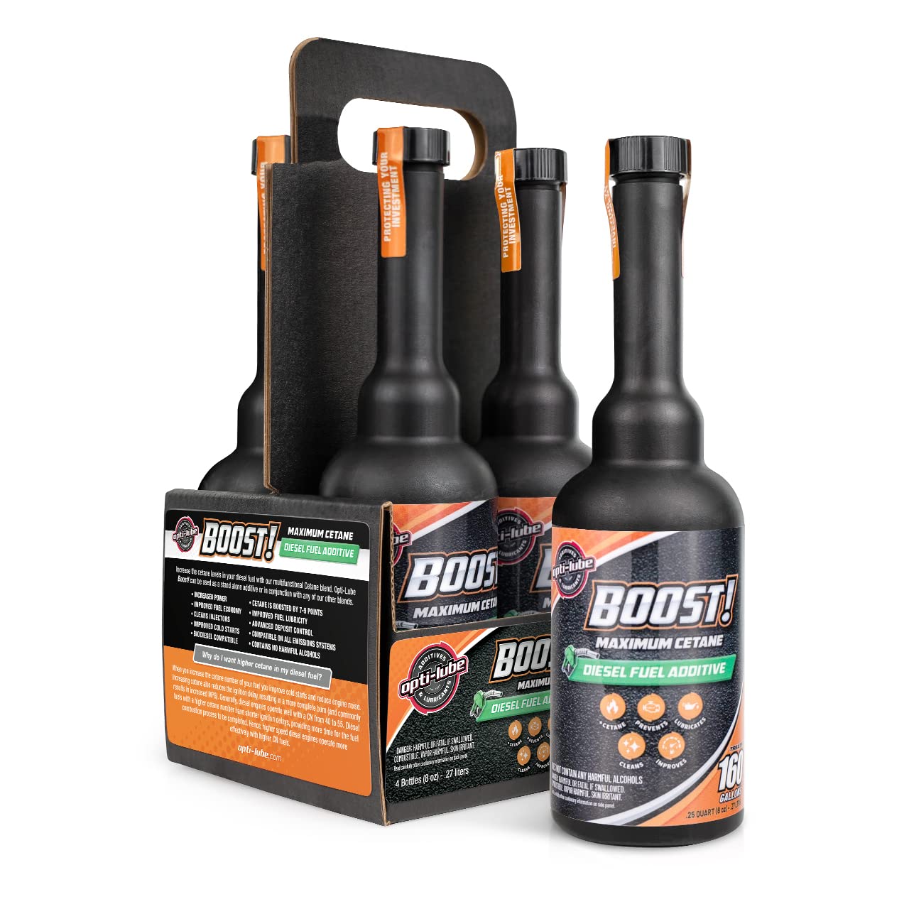 Opti-Lube Boost! Maximum CETANE Formula Diesel Fuel ADDITIVE: 8oz Long Neck Bottles (4 Pack)