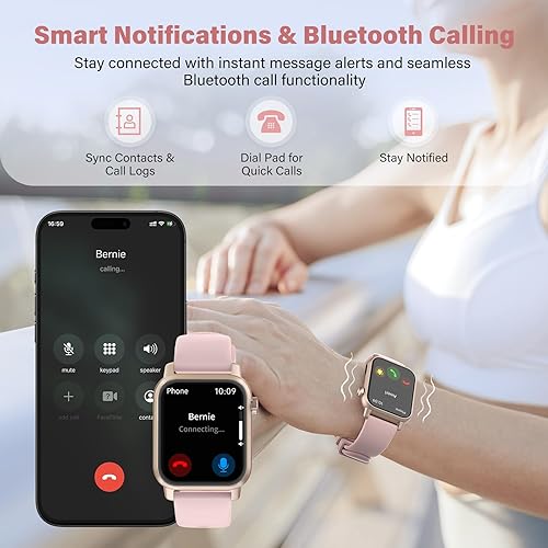 Miniatura 7 de Reloj inteligente, pantalla HD de 1.85 pulgadas, esfera dinámica 3D, actualización de 60 Hz, llamadas Bluetooth, linterna LED, más de 100 modos