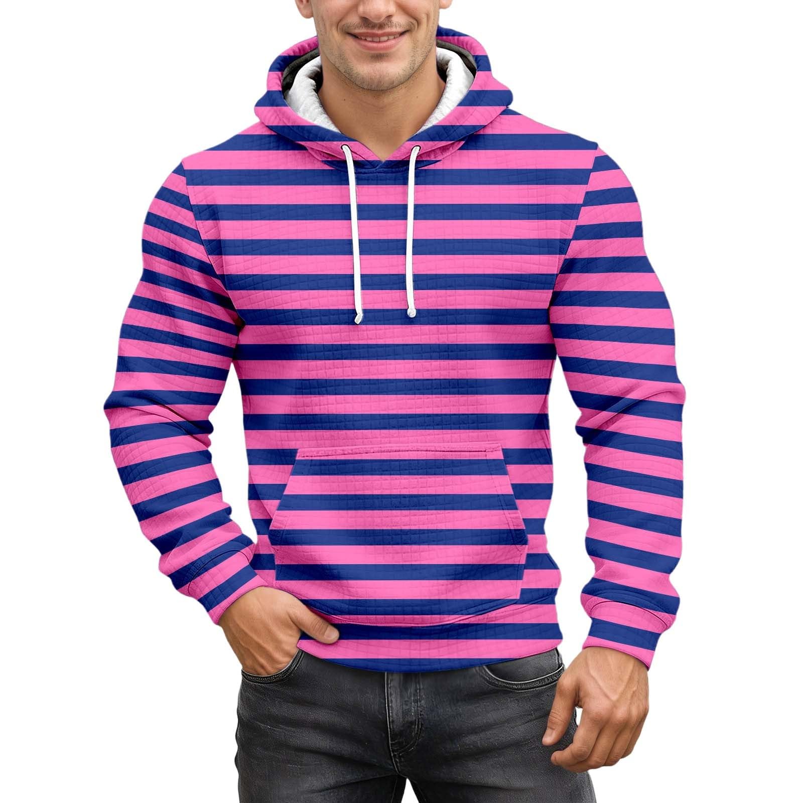 Sweat à capuche chaud motif rayé en maille douce texturée - 5