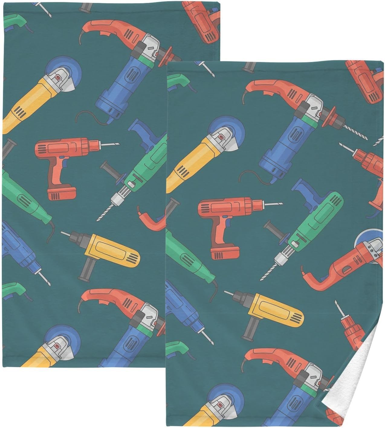 Cotton Hand Towels Set Colorful Power Tools