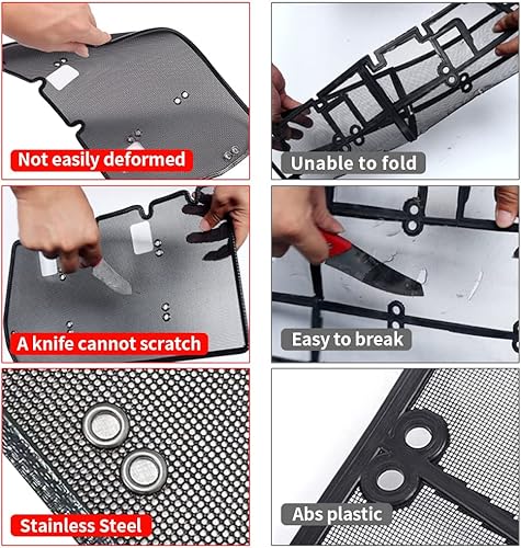 Miniatura 7 de Malla de alambre de acero inoxidable evita que la basura entre en la parrilla para Toyota Land Cruiser Prado 150 Lc150 Fj150 2003-2023 LC120