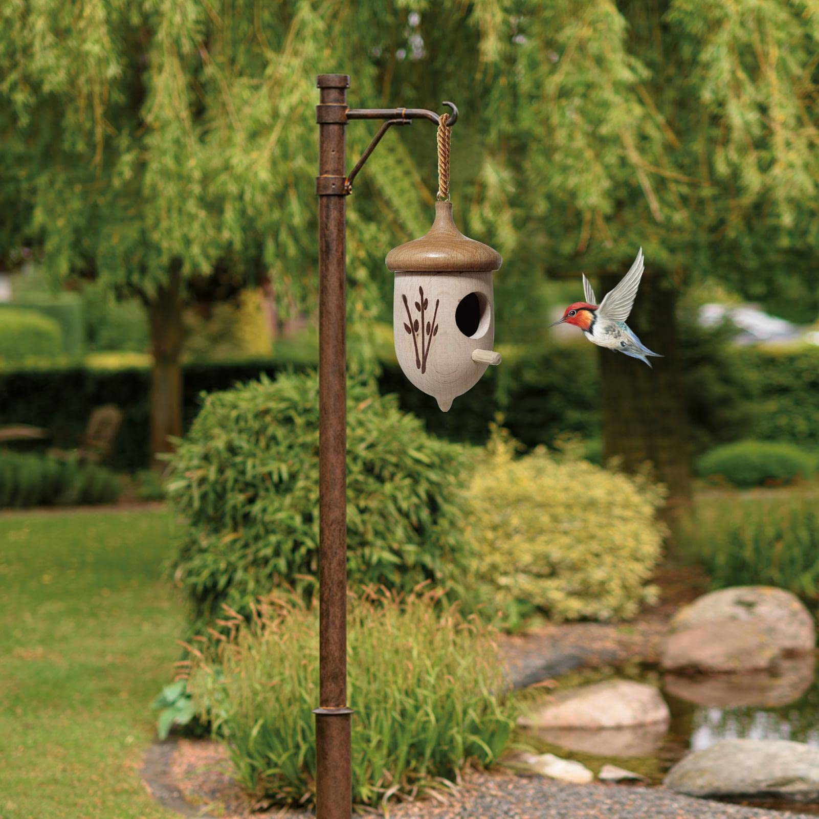 Kolibri-Häuser Aus Holz, 3er-Set Mit Hanfseil – 13,5 X 5,1 Cm, Für Garten & Balkon