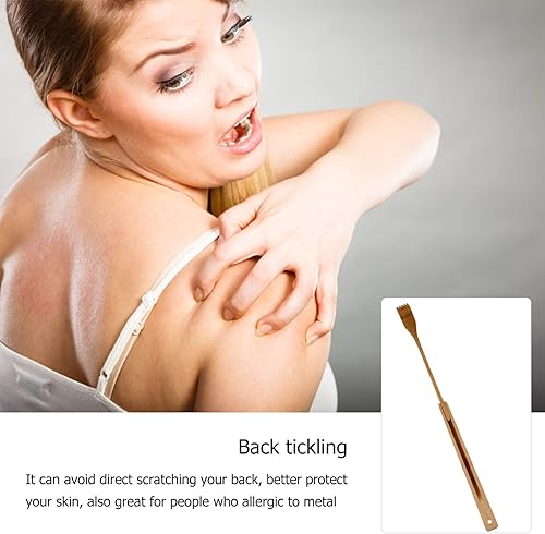 Miniatura 2 de Rascador plegable de bambú para la espalda, rascador de mano y cuerpo, tamaño de viaje, extensible, mango largo, rascador de espalda, rascador de