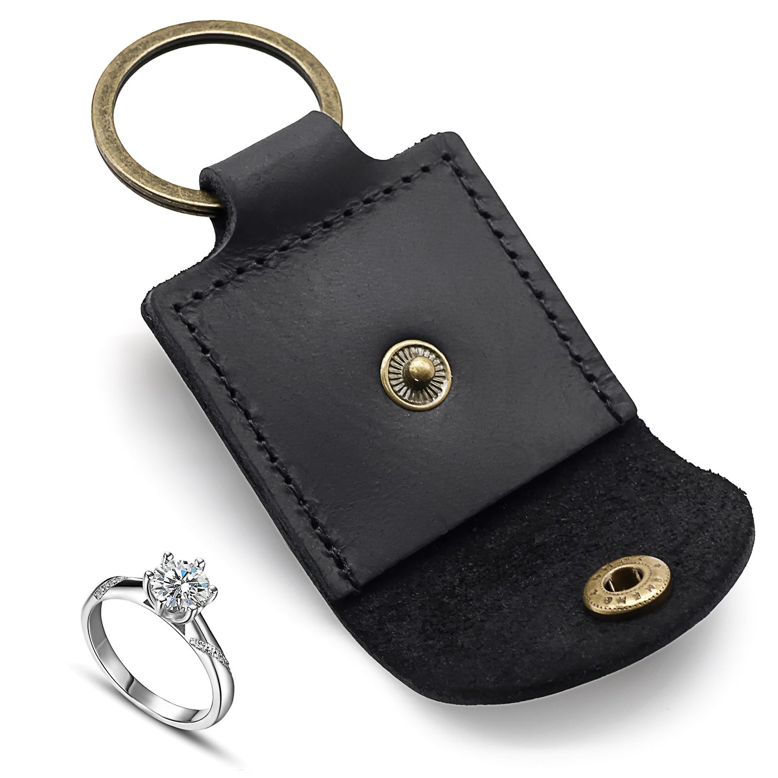 Amazon.co.jp: AhrtyeeVehiky ハンドメイド レザーリングホルダー キー