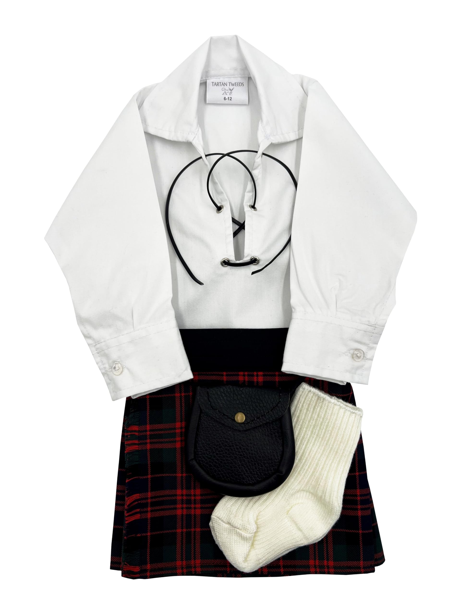 Tartan Tweeds Unisex Infant Macdonald Baby Kilt Outfit, Adjustable Waistband, Shirt, Hose, Sporran, (, 6-12 Months)