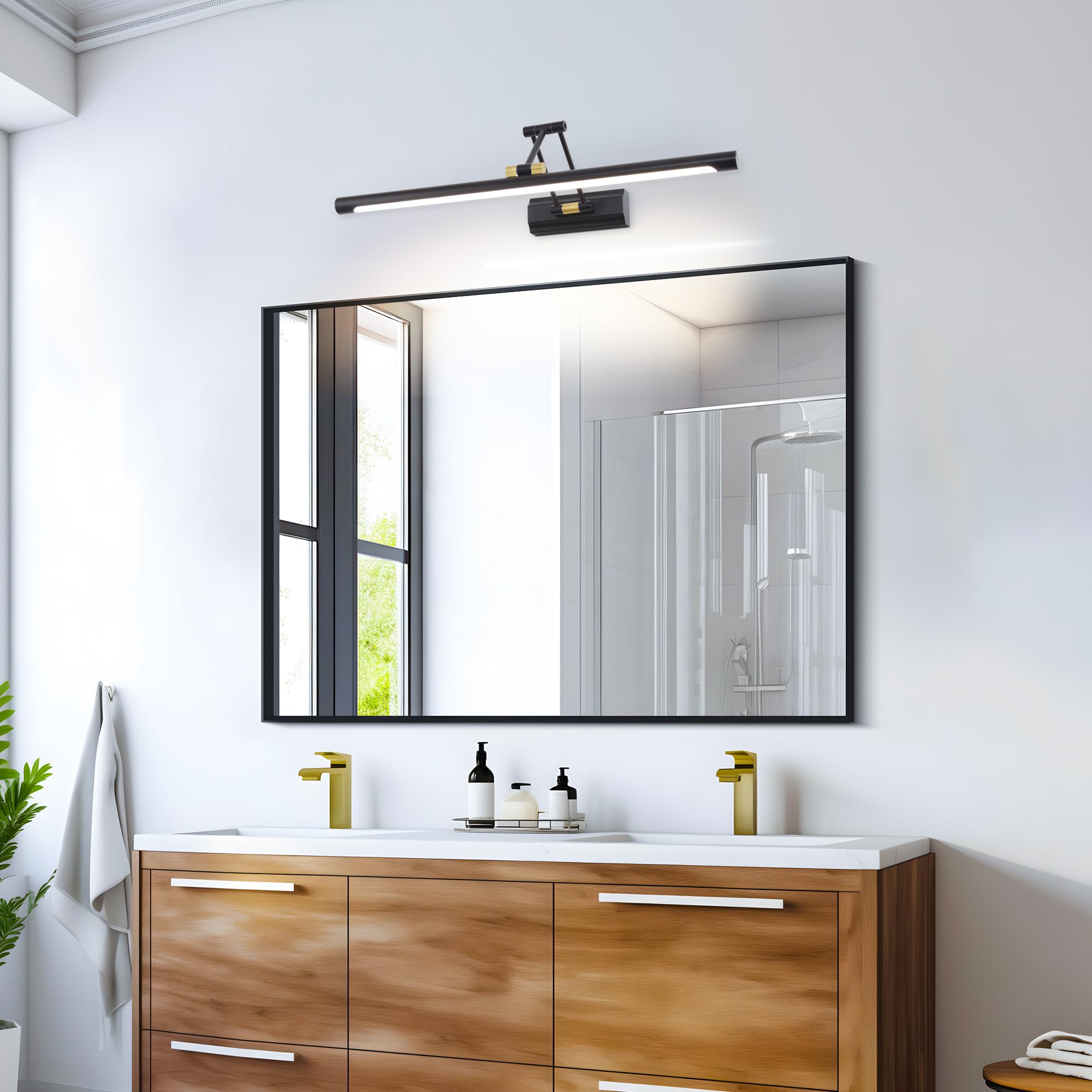 LED Luz de Espejo de Baño 12W 57CM, Iluminación Interior para Armario, Cuadro y Maquillaje - 4000K IP44