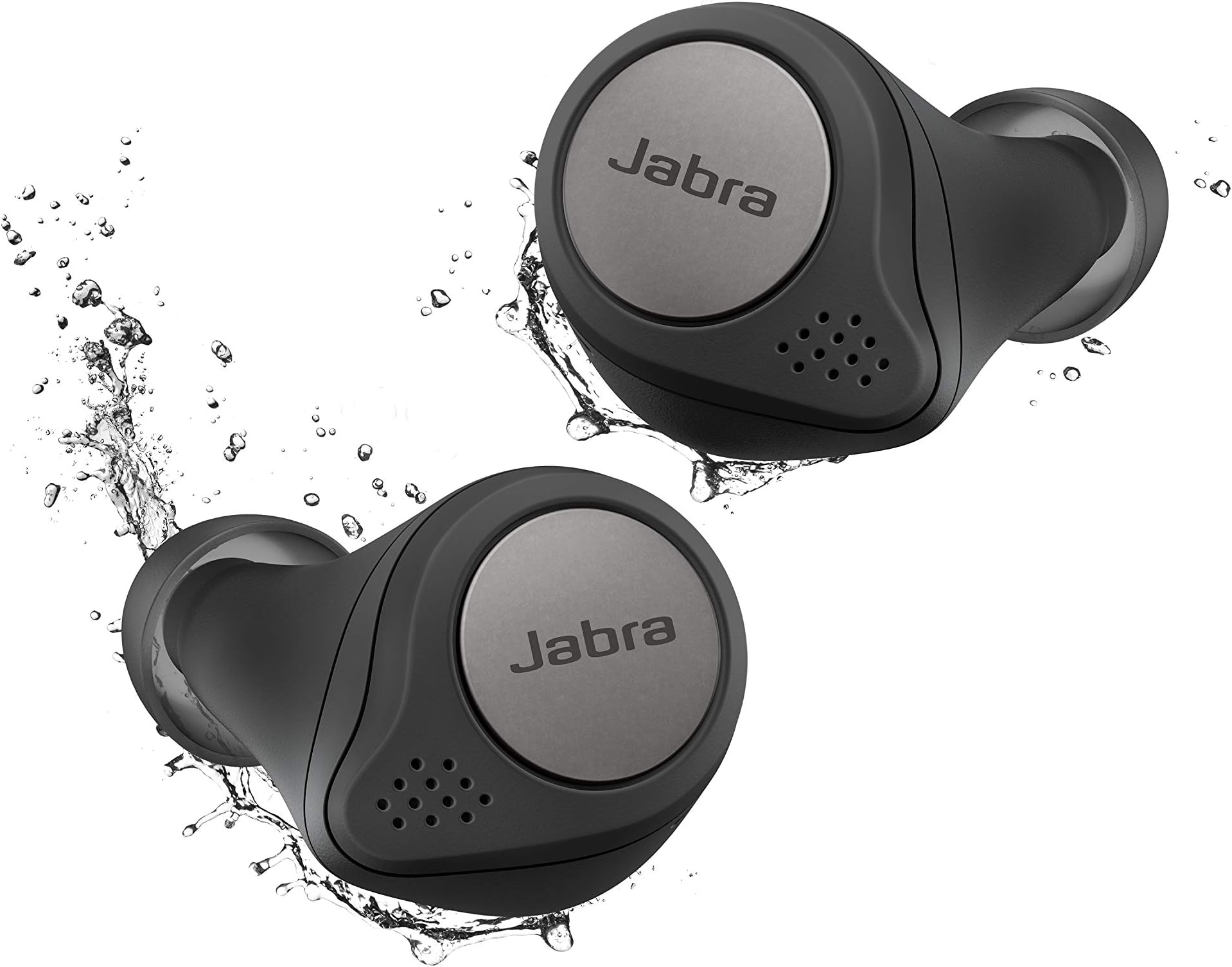 Jabra Elite Active 75t Titanium Black Voice Assistant Enabled True Wireless Sports Earbuds with Charging Case (Renewed)