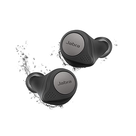 Jabra Elite Active 75t Titanium Black Voice Assistant Enabled True Wireless Sports Earbuds with Charging Case (Renewed)