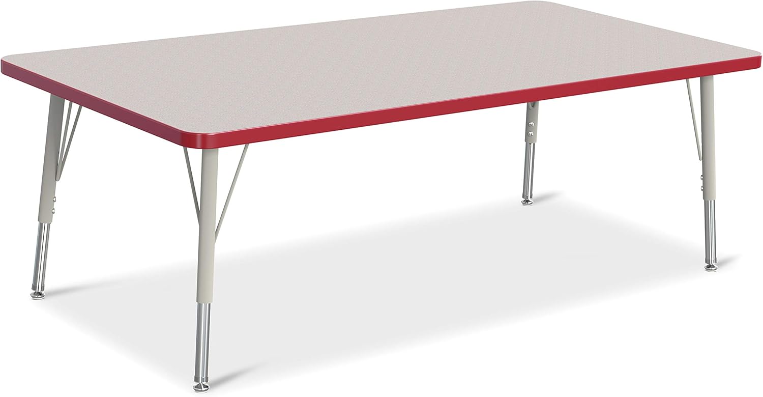 Jonti-Craft Berries 6478JCE210 Rectangle Activity Table, E-Height (15"-24" Adjustable Height), 24" x 36", Oak/Black/Black