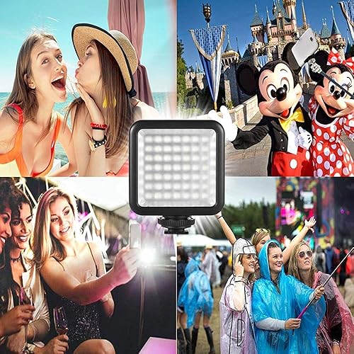 Miniatura 9 de Andoer W49 Mini cámara de enclavamiento LED Panel luz regulable videocámara iluminación de vídeo con adaptador de montaje de zapato para Canon Nikon