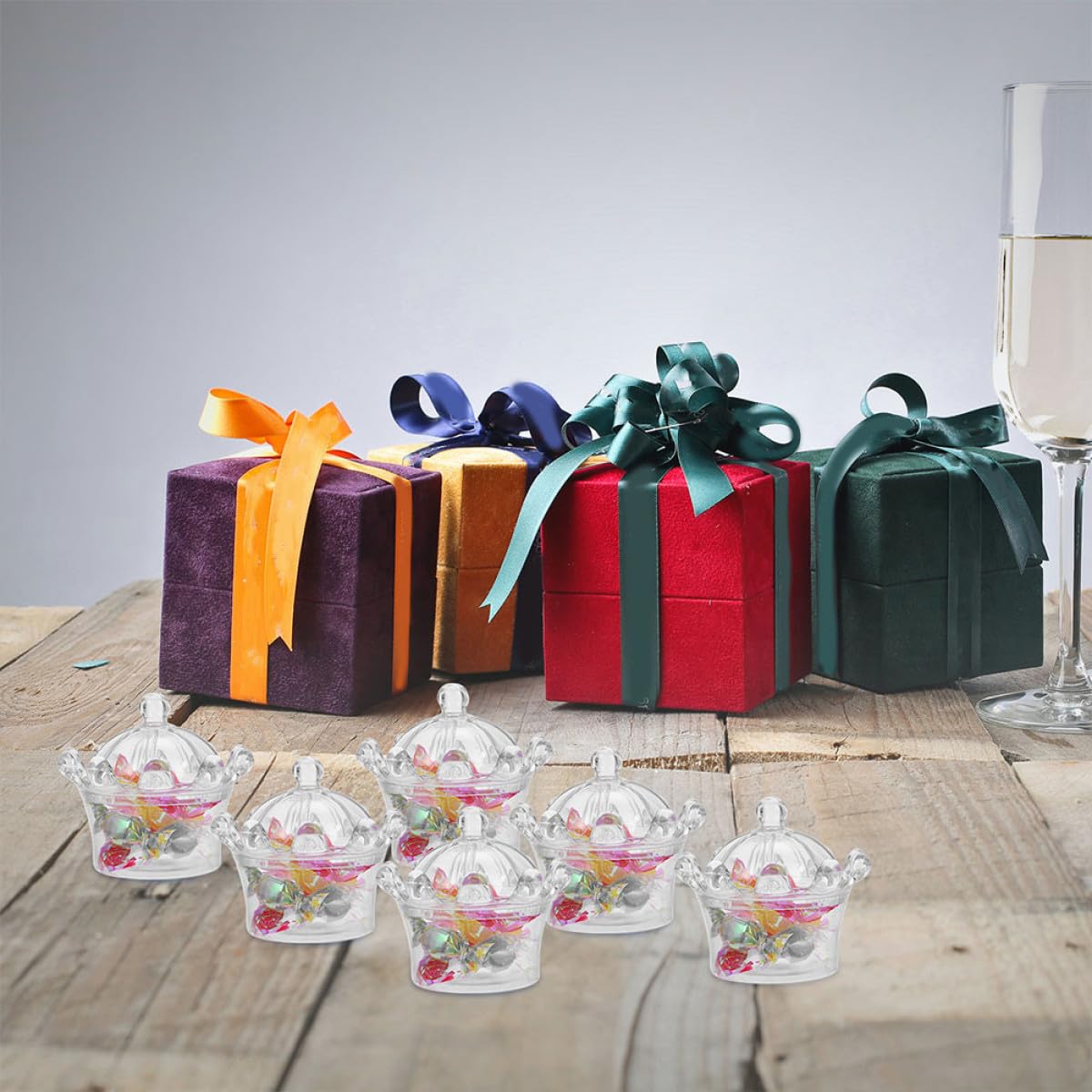 Cabilock 12piezas Caja De Dulces Transparente De Contenedor De Sweets Multiusos Para Decoración De Fiesta y Almacenamiento De Snacks Para Cumpleaños y Bodas