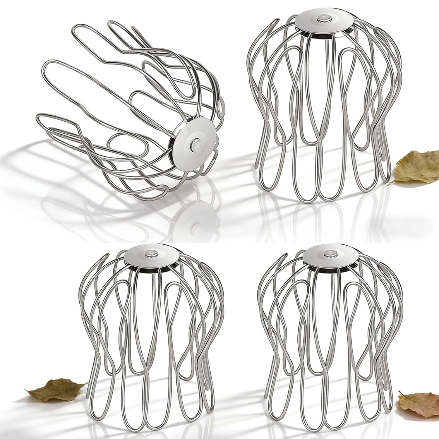 Protection Anti-Feuilles Gouttières, Gouttières Galvanisées, Gouttières Réglables De 90 à 100 Mm, Filtre Gouttiere, Crepinette Gouttiere, pour PVC Tuyau De Descente (4, Argenté)