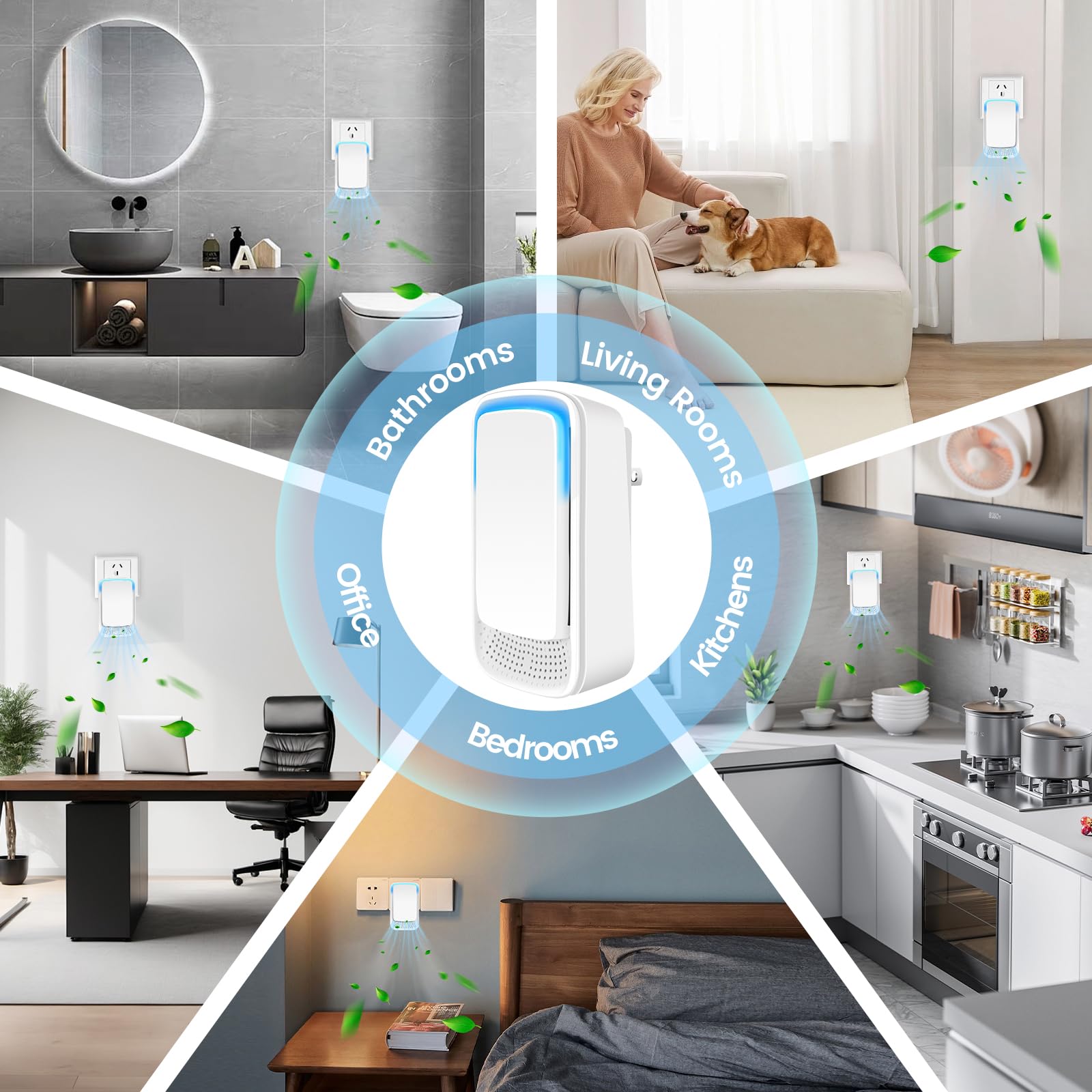 Mini purificatore d'aria per la casa, purificatore d'aria ionico per piccoli spazi, funzionamento silenzioso, ionizzatori per casa, ufficio, camera da letto, soggiorno, deodorante portatile per