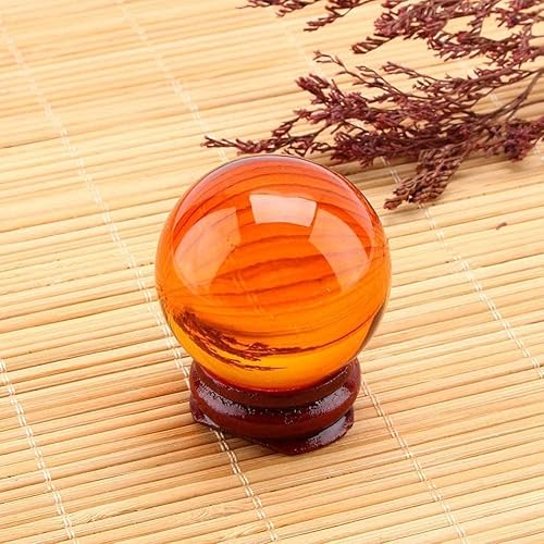 Miniatura 7 de Bola de esfera de cristal citrino natural de 1.57 pulgadas, Feng Shui, esfera transparente natural de cuarzo citrino con soporte para riqueza y