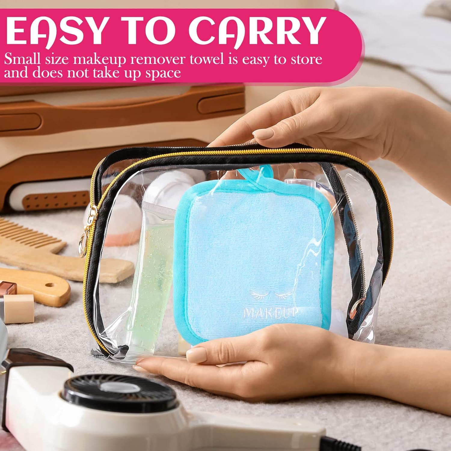 Queekay 48 Pcs Makeup Remover Cloths Reusable Washable Remover Pads Soft Microfiber Face Towels Facial Cleansing Cloths for Face Hand Eye Lips Bathroom Gift for Women 5 x 5 Inch(Multicolor)