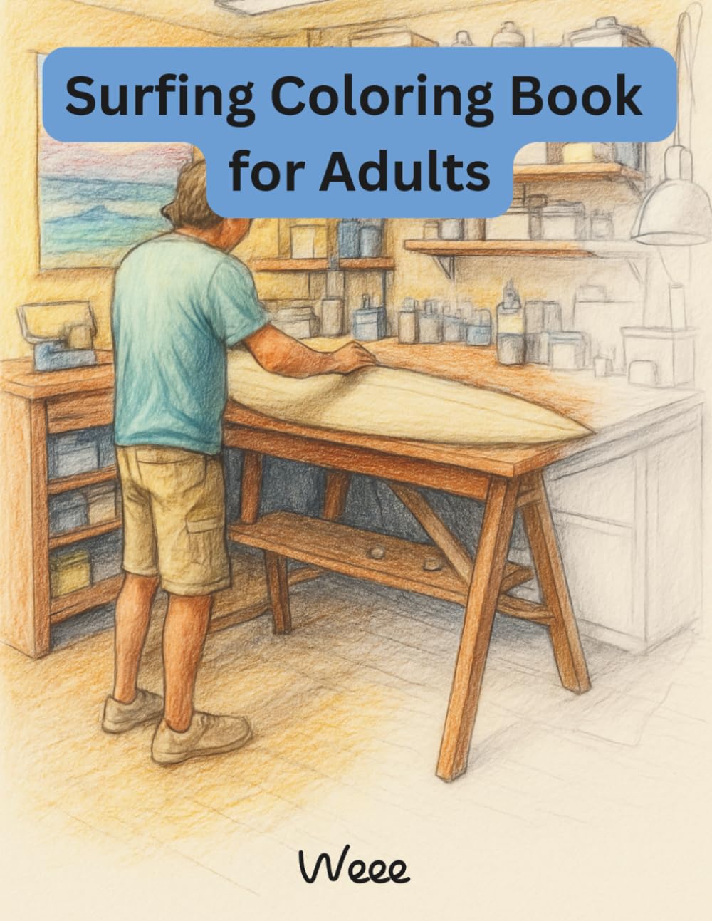 Relaxing Surfing Coloring Book for Adults