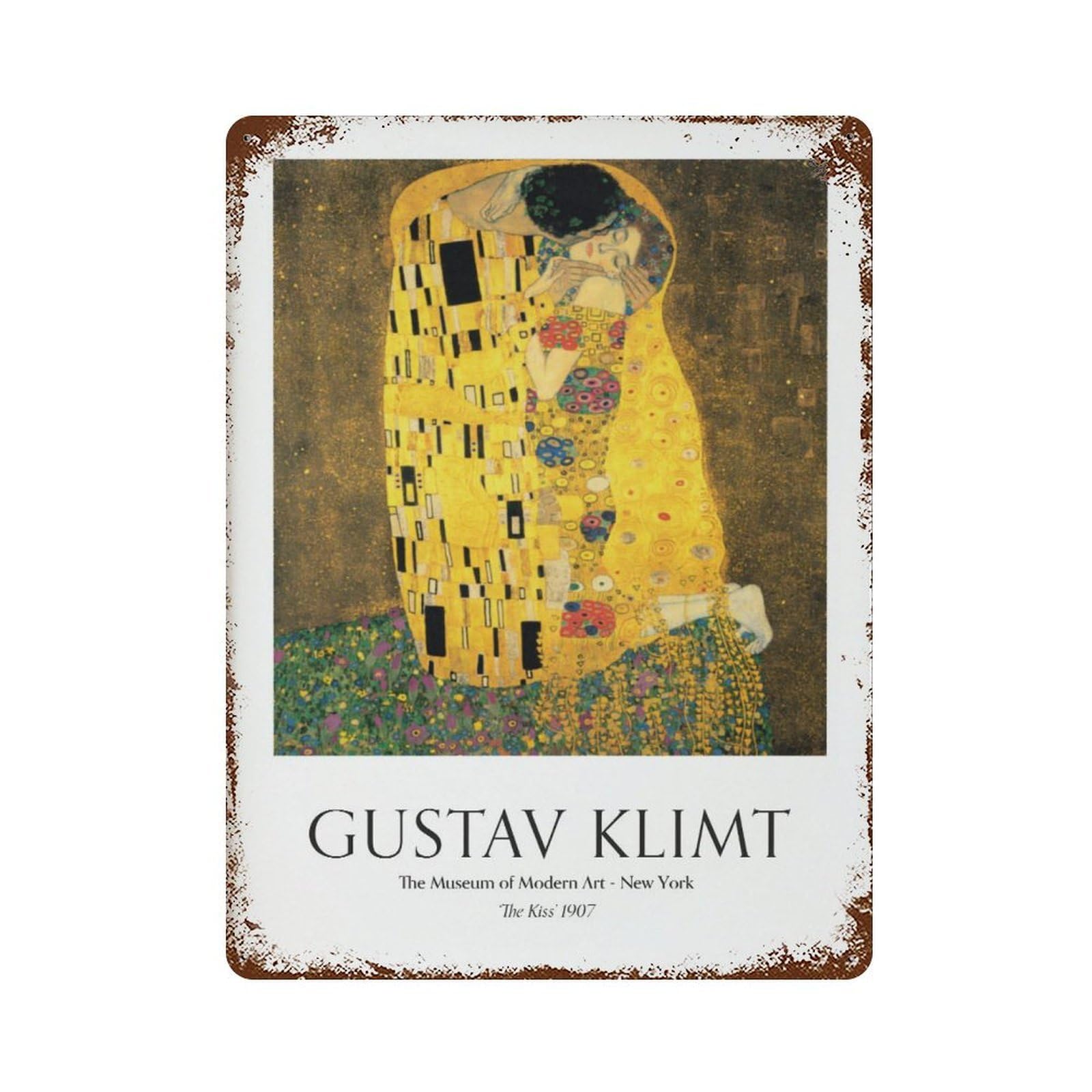 xiaoxiaoshen Gustav Klimt The Kiss Vintage Wall Decor Art Metal Tin Poster Modern Home Decor Art Home Bar Shop Decorations Vintage Sign 40x30cm