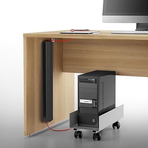 Miniatura 7 de Organización de cables debajo del escritorio, canal J para gestión de cables para escritorio, ocultador de cables debajo del escritorio, fácil