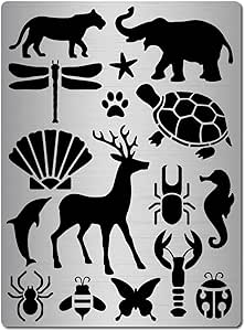 GORGECRAFT Plantilla De Metal De Símbolo Egipcio De 6.3 Pulgadas, Plantillas Jeroglíficas De Animales De Acero Inoxidable, Recortes De Pintura De Gato, Plantilla Reutilizable Para Pintura, Quema De