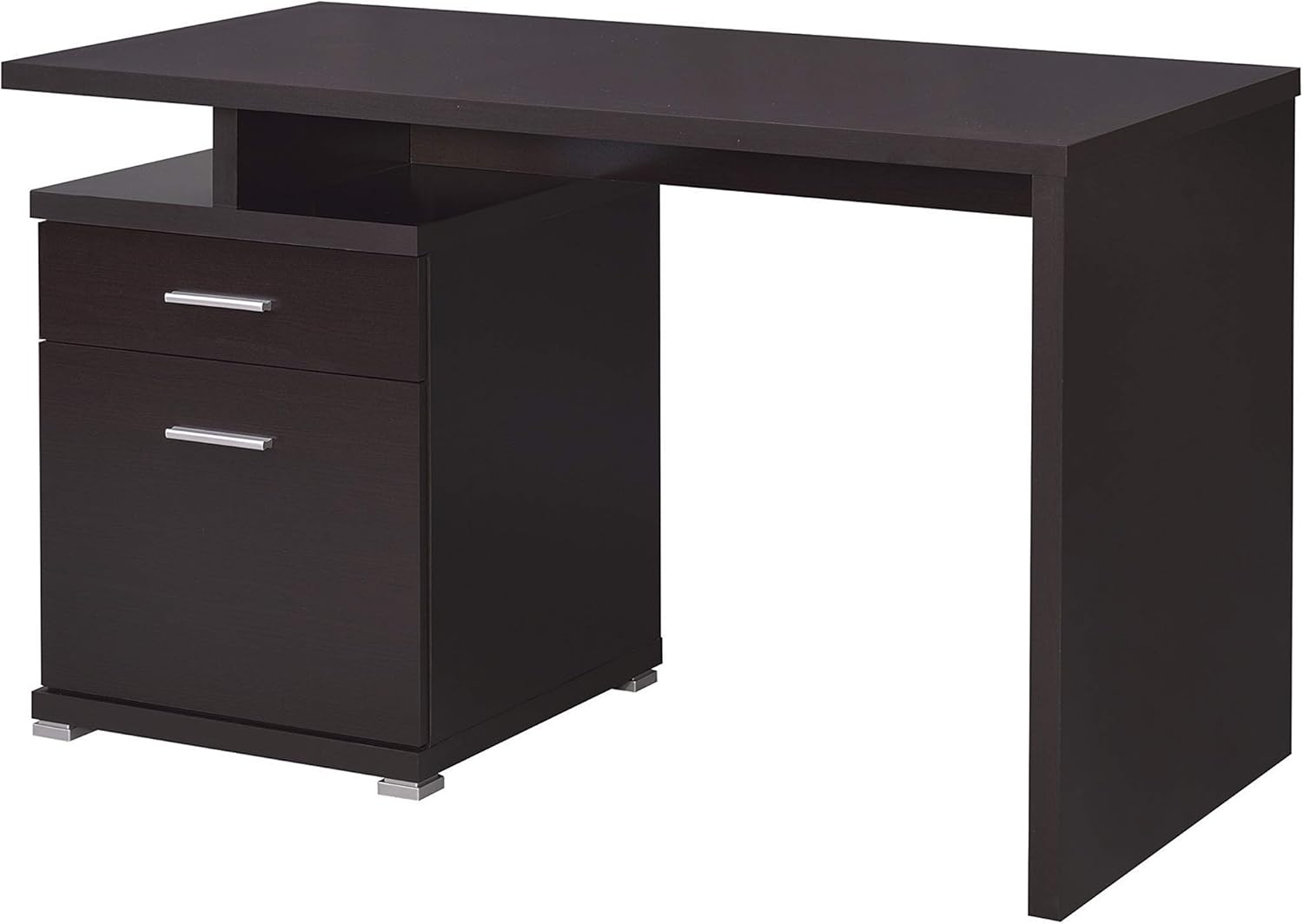 Coaster Contemporary Office Desk with Drawer, Cappuccino