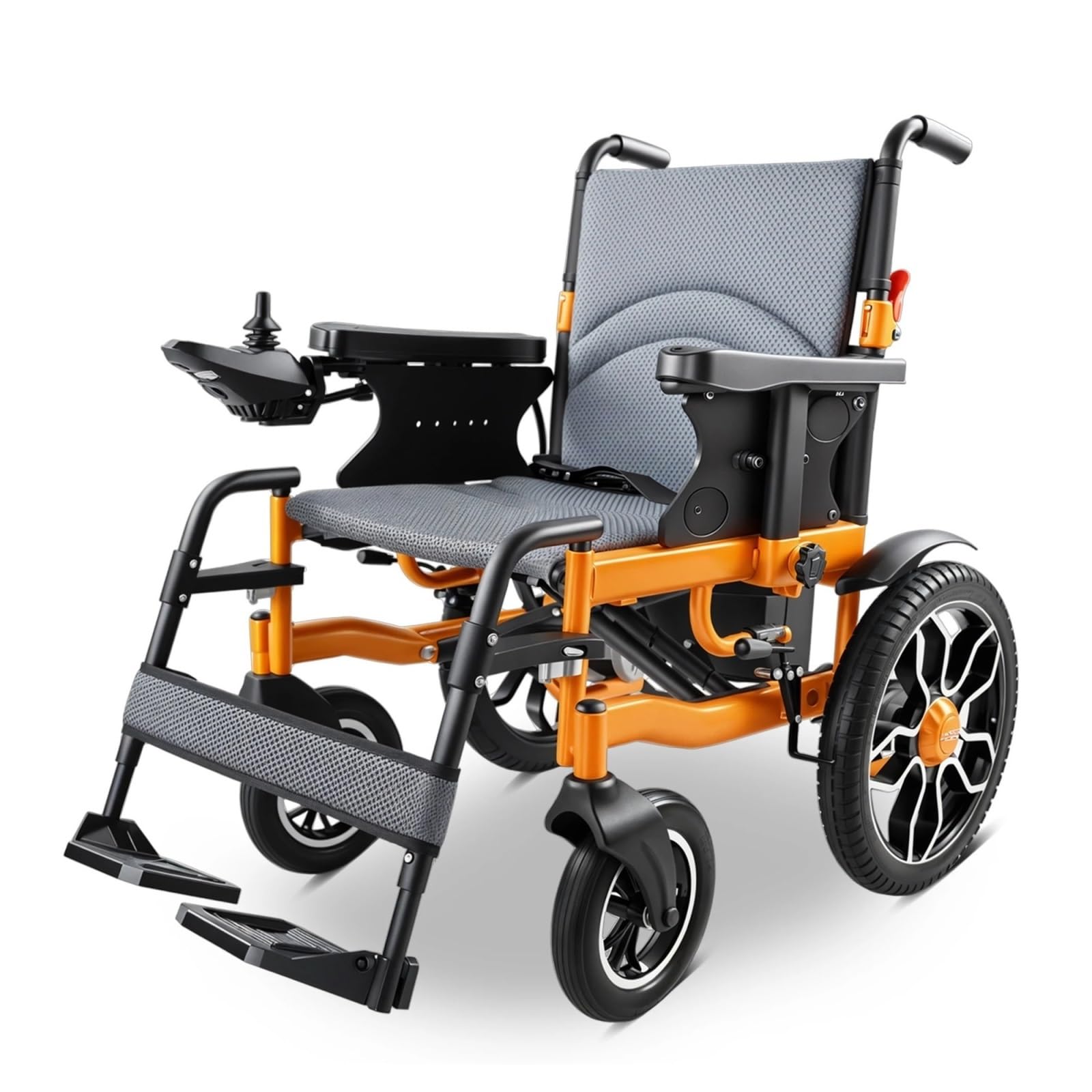 Sedia A Rotelle Elettrica Pieghevole, Motore Da 500 W, Batteria Al Litio Rimovibile 12 Ah, Autonomia Di 20 Km, Pneumatici Fuoristrada 40 Cm For Uso Quotidiano E All'aperto Comodo E Facile Da Usare