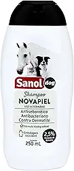 Sanol Dog Shampoo De Pêlos Para Cães / Gatos E Cavalos Novapiel 250 Ml Branco
