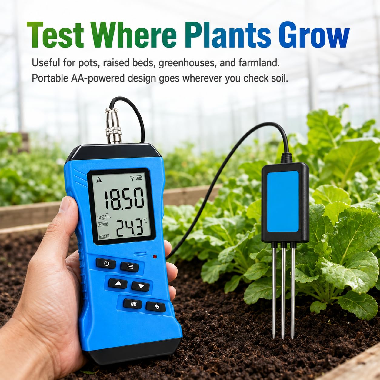 Tester del terreno 7‑in‑1, intervallo di temperatura da -40 ℃ a 80 ℃