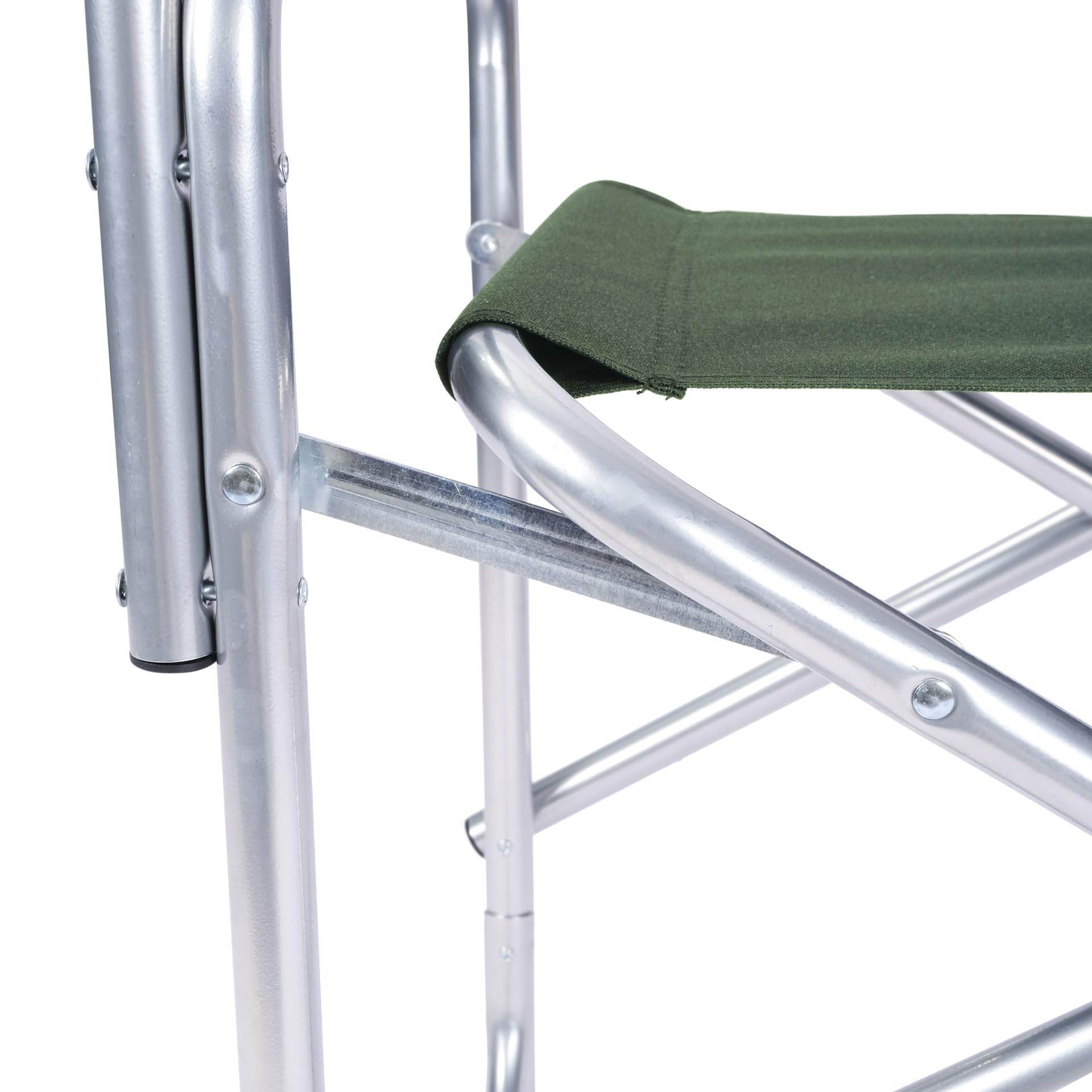 Sedia Regista Pieghevole in Alluminio – Poltrona da Spiaggia e Giardino, Leggera e Resistente, Struttura Antiruggine, Seduta in Poliestere, Richiudibile per Campeggio, Picnic, Esterni (Verde scuro)