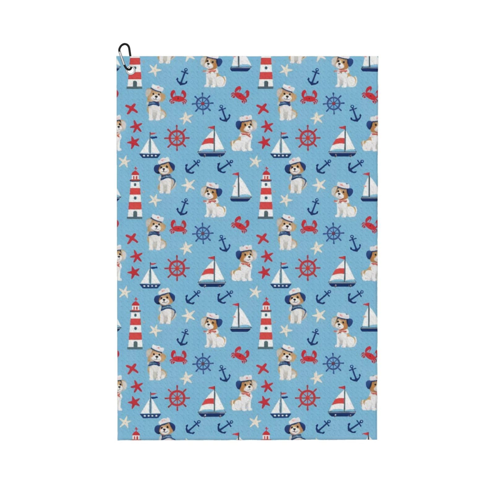 BSDFGSDD Capitan Anchor Doodle Nautical Dog Blue Golf Towel 24 x 16 inches