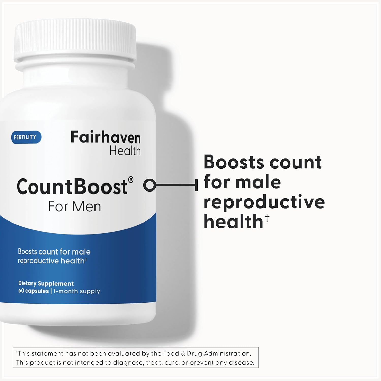 Fairhaven Health CountBoost for Men Optimal Count and Volume Male Fertility Supplement - Pre-Conception Nutrition for Him - with Ashwagandha, Vitamin C, and CoQ10-60 Capsules - Image 2