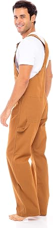 Mens Duck Bib Brace Overalls Relaxed Fit Heavy Duty Work Dungarees with Adjustable Straps
