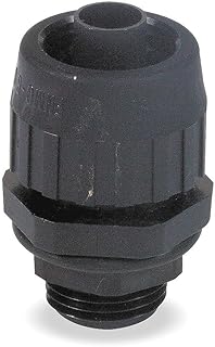 HUBBELL P038NBKA Non Metallic, 3/8IN, Straight, Black, Liquid Tight, Conduit Fitting