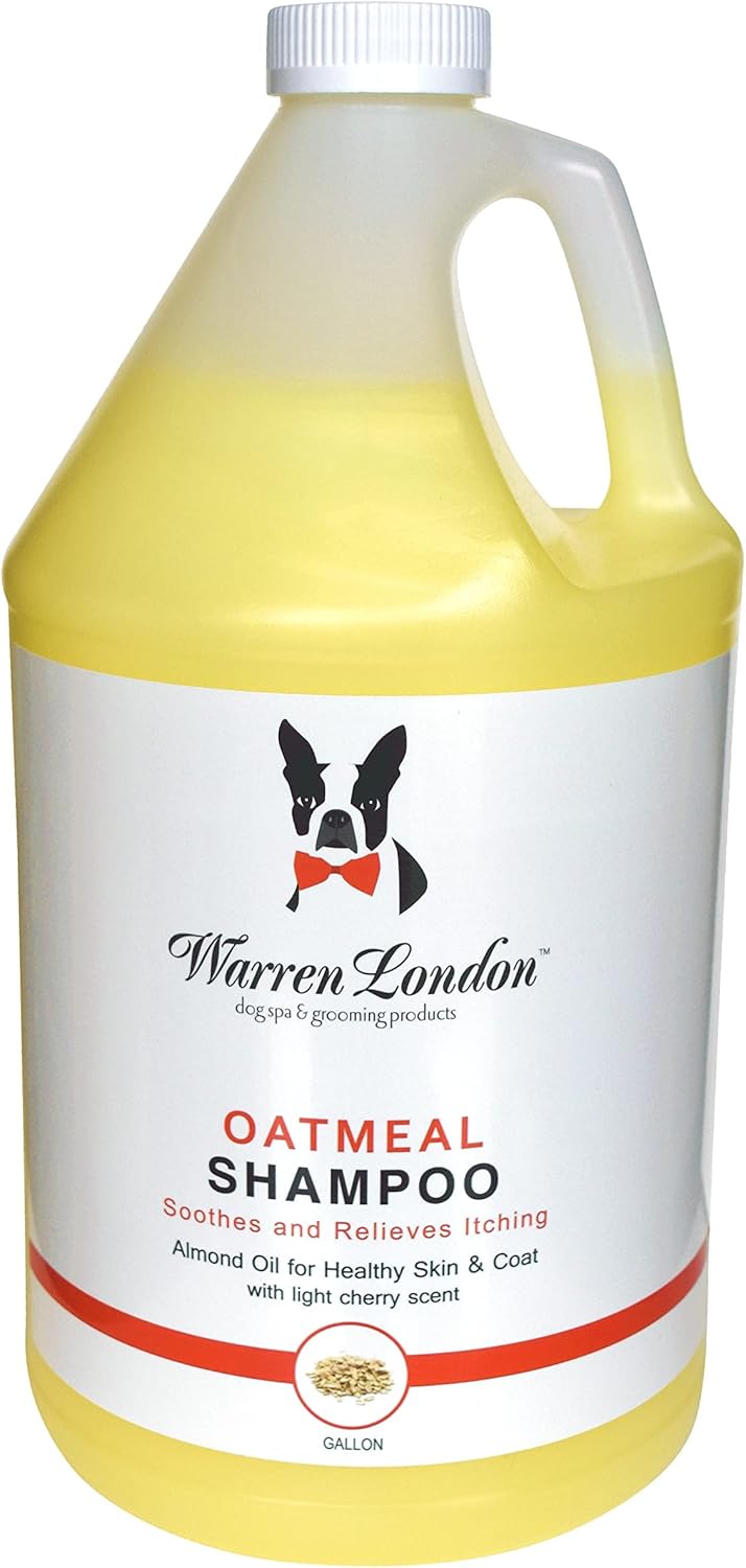 Warren London Oatmeal Dog Shampoo - Fast Itch Relief for Dry, Sensitive, & Irritated Skin - Infused with Vitamins & Neem Oil - Made in USA - 1 Gallon