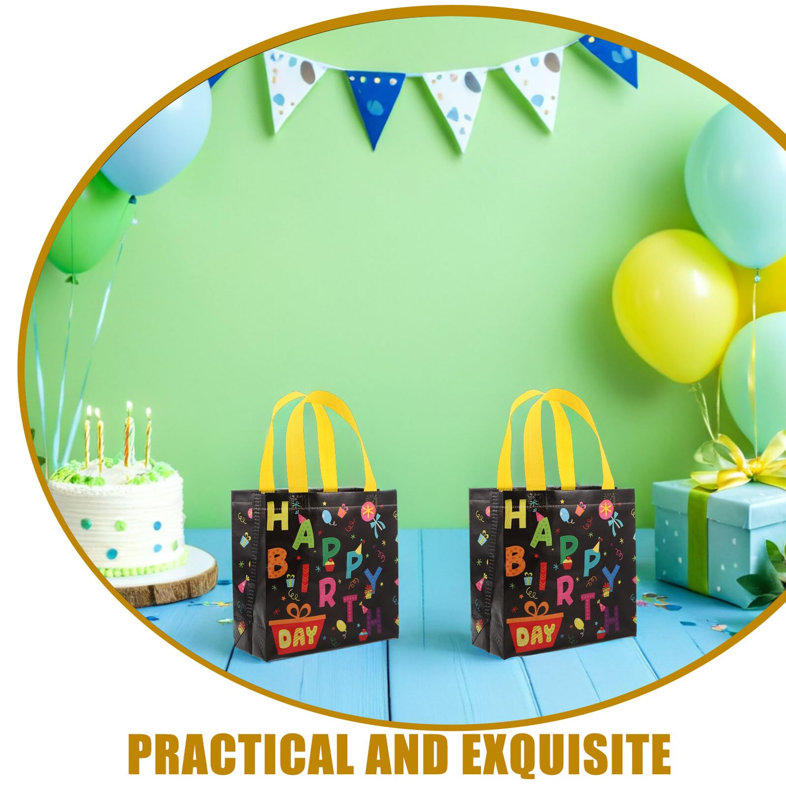 PACKOVE Bolsas de Obsequio para Fiesta de Cumpleaños con Asas, 30 Unidades, Bolsas No Tejidas Reutilizables de 32 X 19 X 8 Cm, Ideales para Dulces y Regalos en Fiestas Infantiles