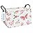 LANGYASHAN Rectangular Storage Bin Collapse Canvas Fabric Cartoon Storage Basket with Handles for Organizing Home Kitchen Boys and Girls Toys Office Closet Shelf Baskets (Rec Pink Butterfly)