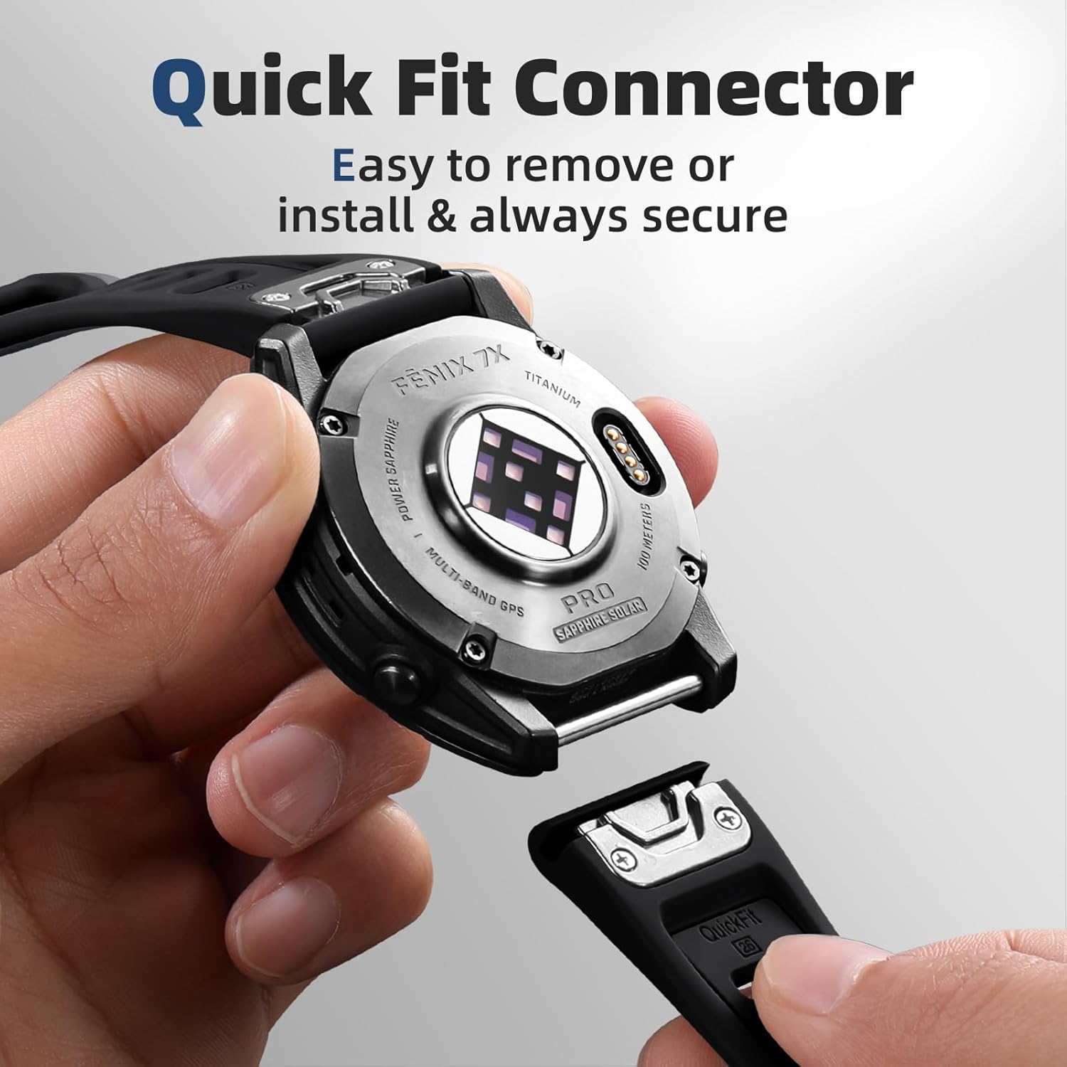 Quickfit 26mm Band Replacement Compatible with Garmin Fenix 8 51mm 7X 6X 5X Watch, Soft Silicone Sport Strap Also for Fenix 3 HR/Instinct 2X Solar 3 50mm /Enduro/Quatix/Tactix/Epix Pro 2