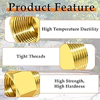 Vista 3 de 4 piezas de tubería de latón 3/8 "NPT hembra rosca tubería x 3/8 "NPT macho rosca reductor adaptador manguera NPT conector de latón