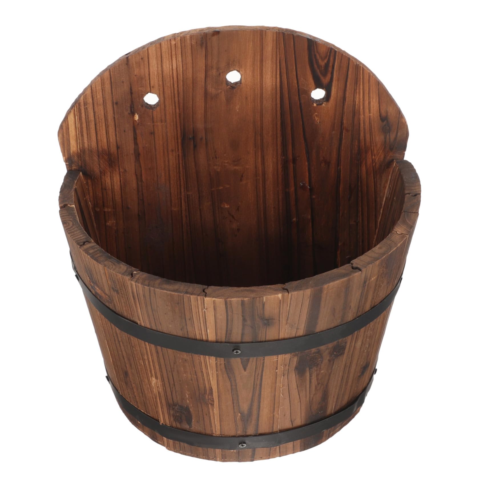 Vaso da Fiori Sospeso in Legno per Esterni e Interni, Portavaso da Parete Salvaspazio, Fioriera da Appendere al Muro per Balcone, Decorazione Contemporanea e Resistente
