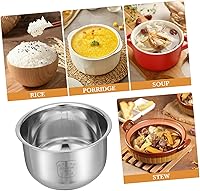 Vista 4 de Kichvoe Olla de arrocera interior antiadherente para arrocera, revestimiento interior de acero inoxidable, recipiente universal para cocinar arroz