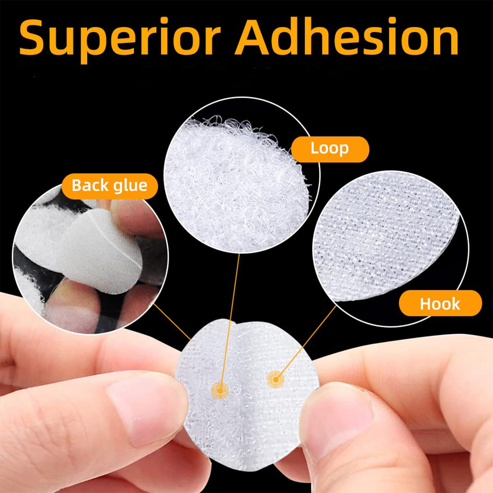 Hook and Loop Fastener with Adhesive 100 Pairs Dots Hook,20 MM Diameter with Waterproof Sticky Glue,Suitable for Toy DIY, Daily Life/Office Storage - Image 4 thumbnail