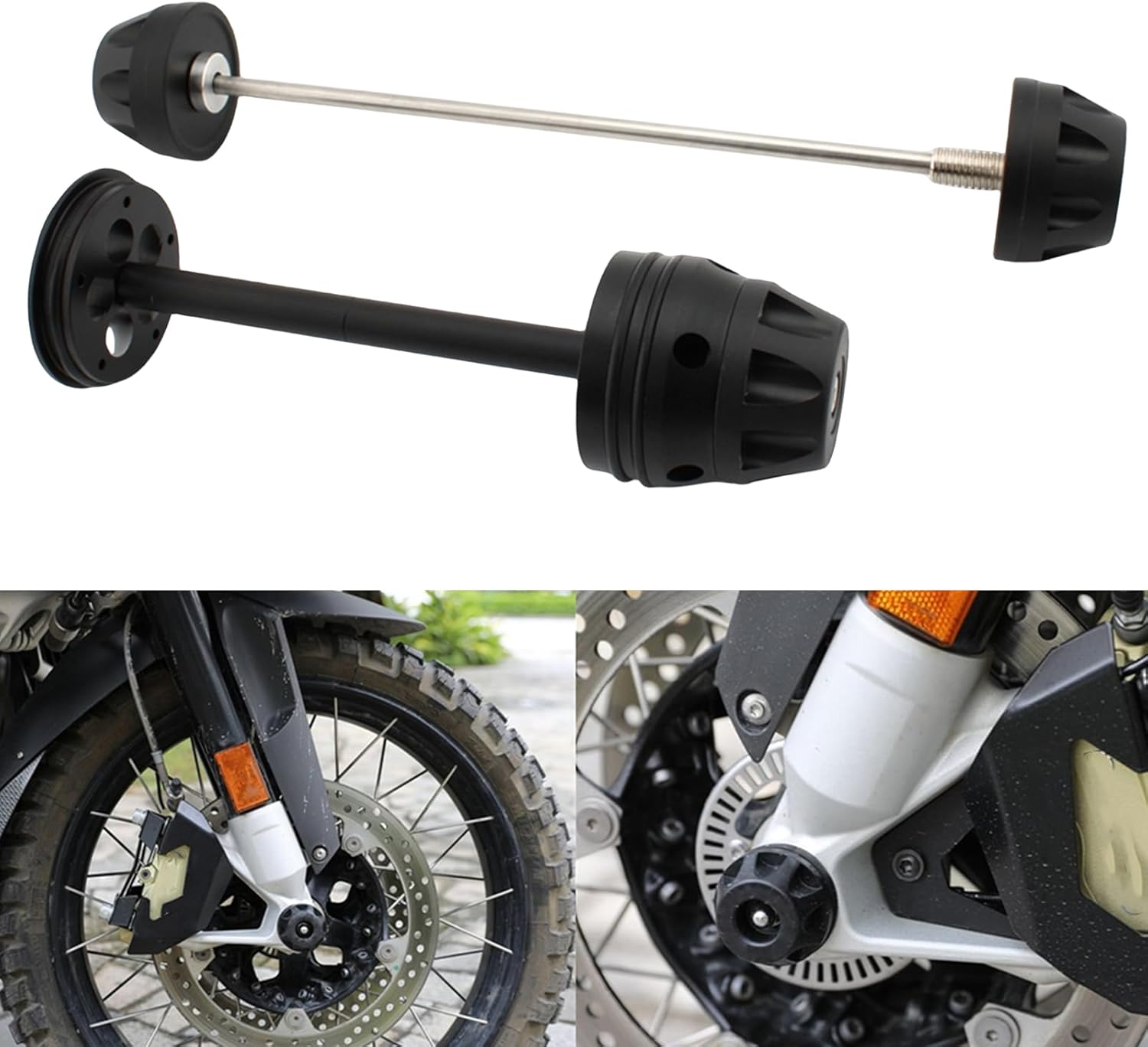 Black Front Rear Wheel Protector Axle Fork Crash Slider For BMW R1250GS 2019-2021