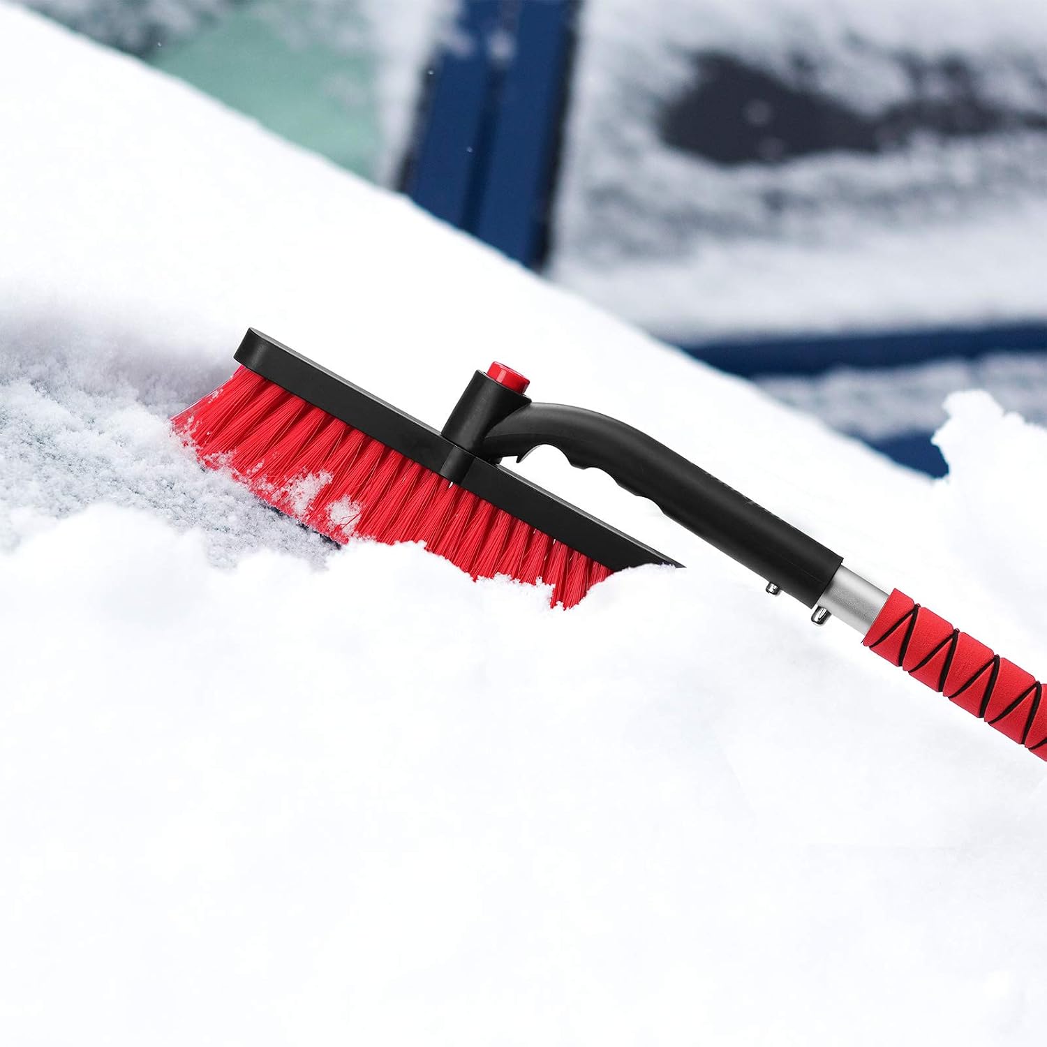 Snow Brush and Detachable Ice Scraper for Car Windshield Snow Removal Broom with Ergonomic Foam Grip for Car Trunk SUV