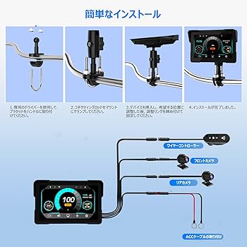 Amazon.co.jp: PARKVISION 7インチ バイクドライブレコーダー 1080P